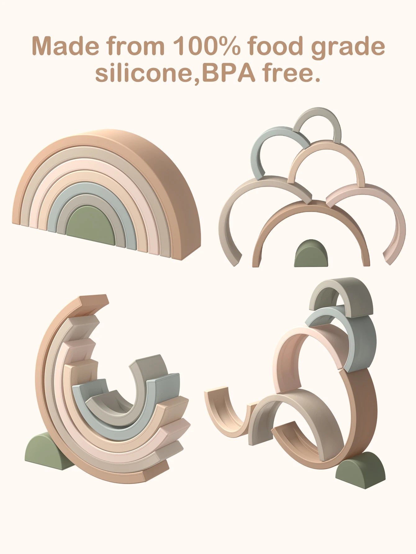 Ensemble de Blocs de Construction en Silicone pour Bébé