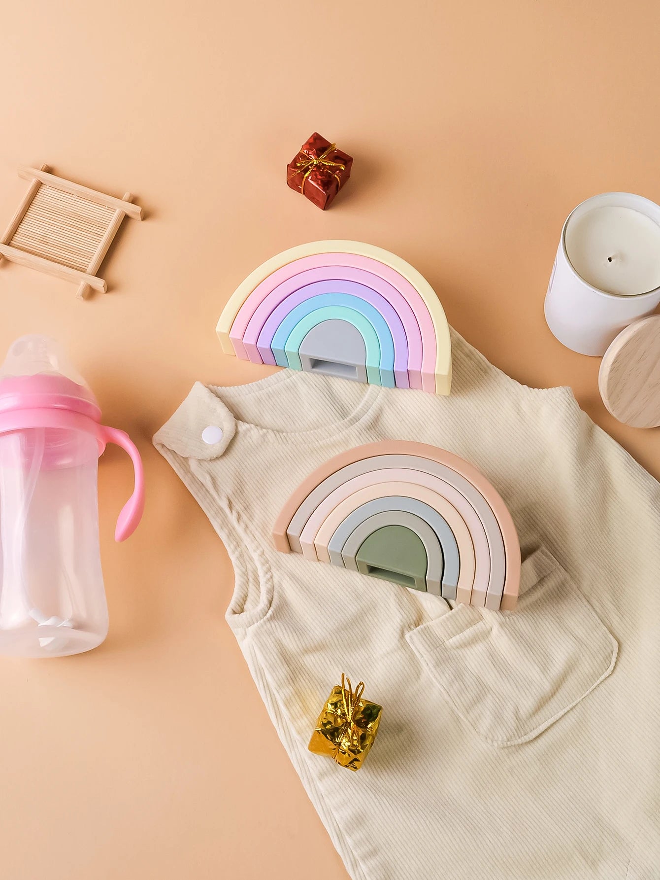 Ensemble de Blocs de Construction en Silicone pour Bébé