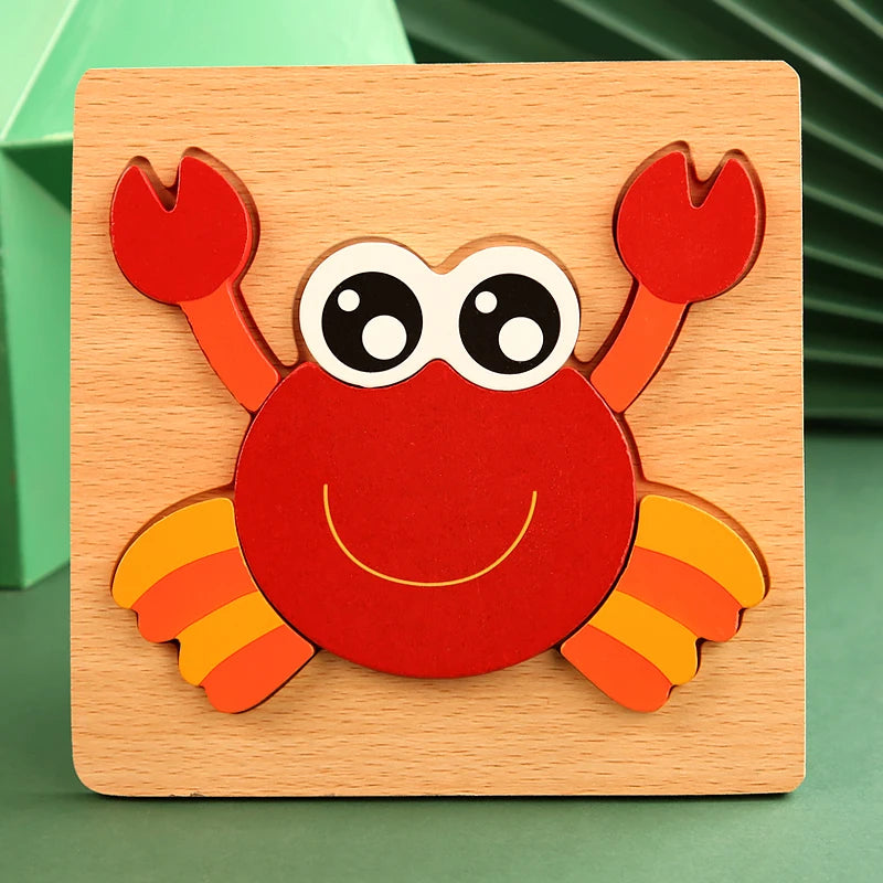 Puzzle en Bois 3D pour Enfants – Apprentissage Ludique et Cognition Précoce !