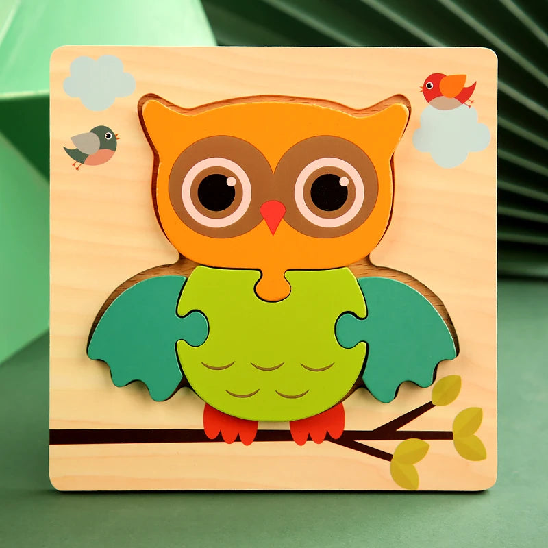Puzzle en Bois 3D pour Enfants – Apprentissage Ludique et Cognition Précoce !
