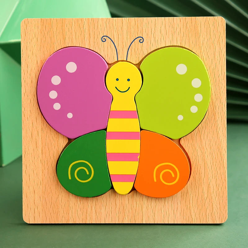 Puzzle en Bois 3D pour Enfants – Apprentissage Ludique et Cognition Précoce !