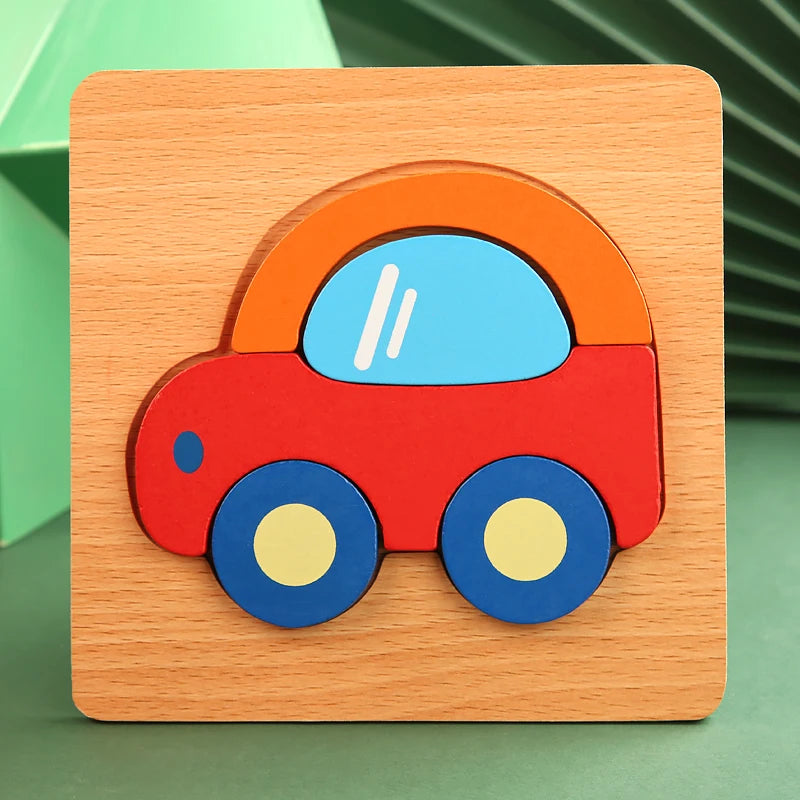 Puzzle en Bois 3D pour Enfants – Apprentissage Ludique et Cognition Précoce !