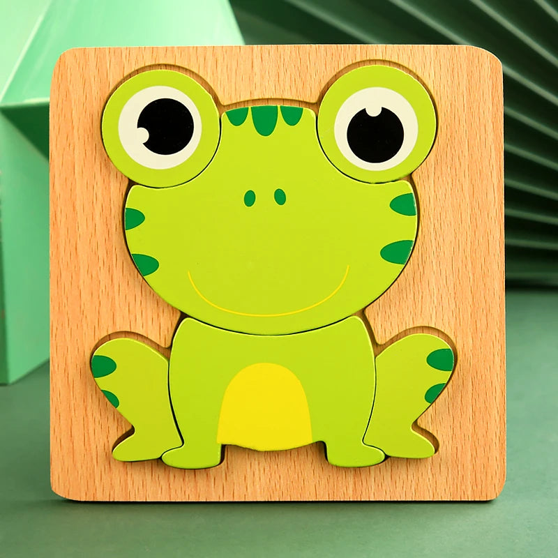 Puzzle en Bois 3D pour Enfants – Apprentissage Ludique et Cognition Précoce !