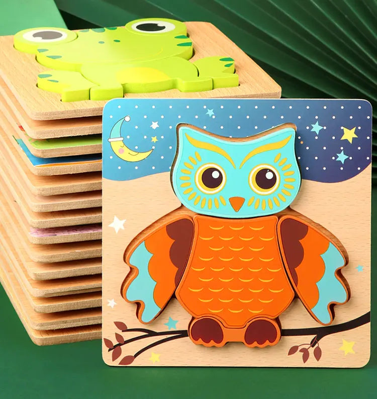 Puzzle en Bois 3D pour Enfants – Apprentissage Ludique et Cognition Précoce !