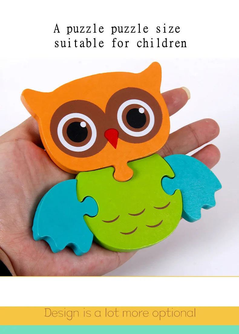 Puzzle en Bois 3D pour Enfants – Apprentissage Ludique et Cognition Précoce !