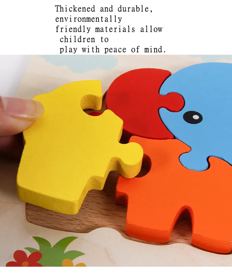 Puzzle en Bois 3D pour Enfants – Apprentissage Ludique et Cognition Précoce !