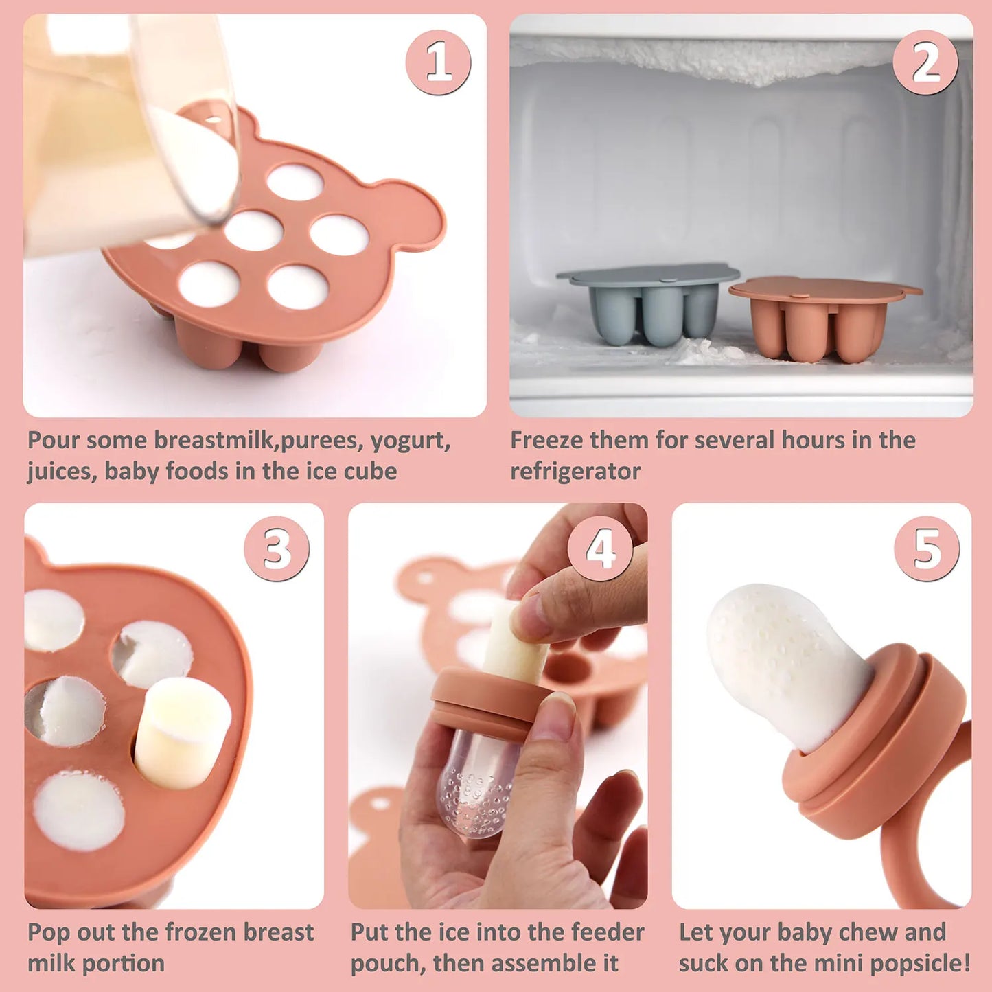Ensemble tétine, mordeur, moules en silicone