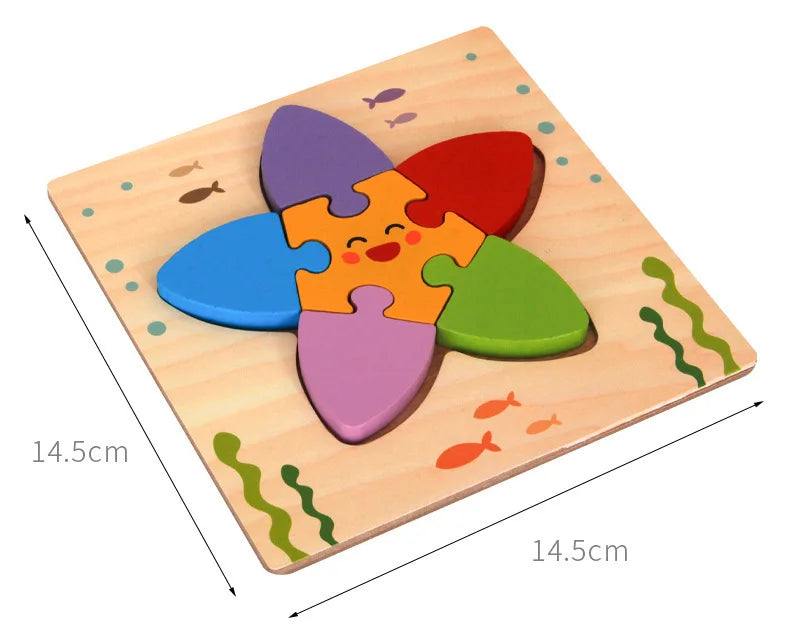 Puzzle en Bois 3D pour Enfants – Apprentissage Ludique et Cognition Précoce !