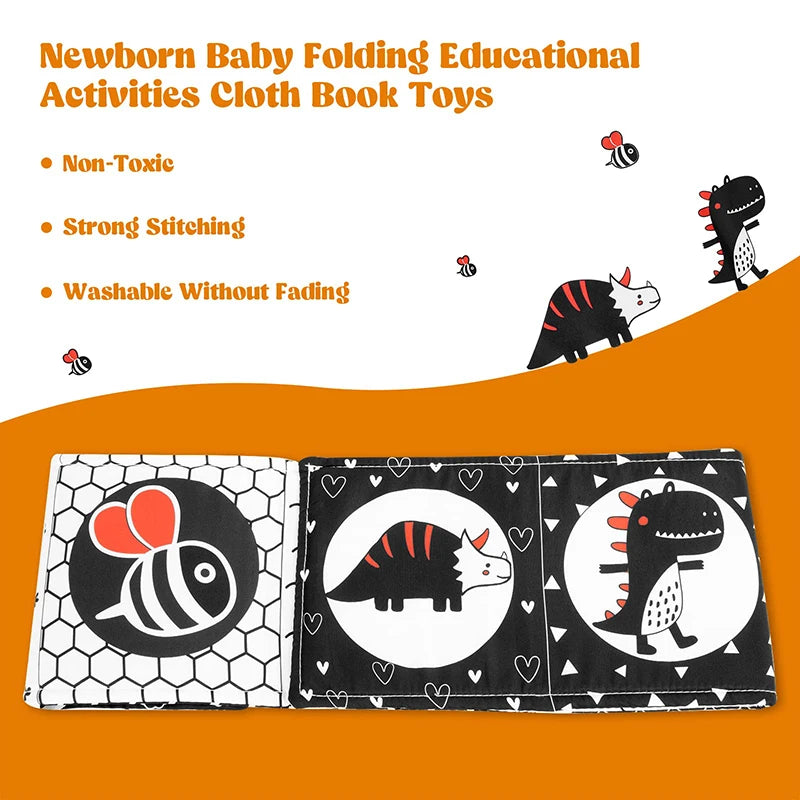 Livre en Tissu Sensoriel pour Bébé – Apprentissage, Éveil et Sécurité