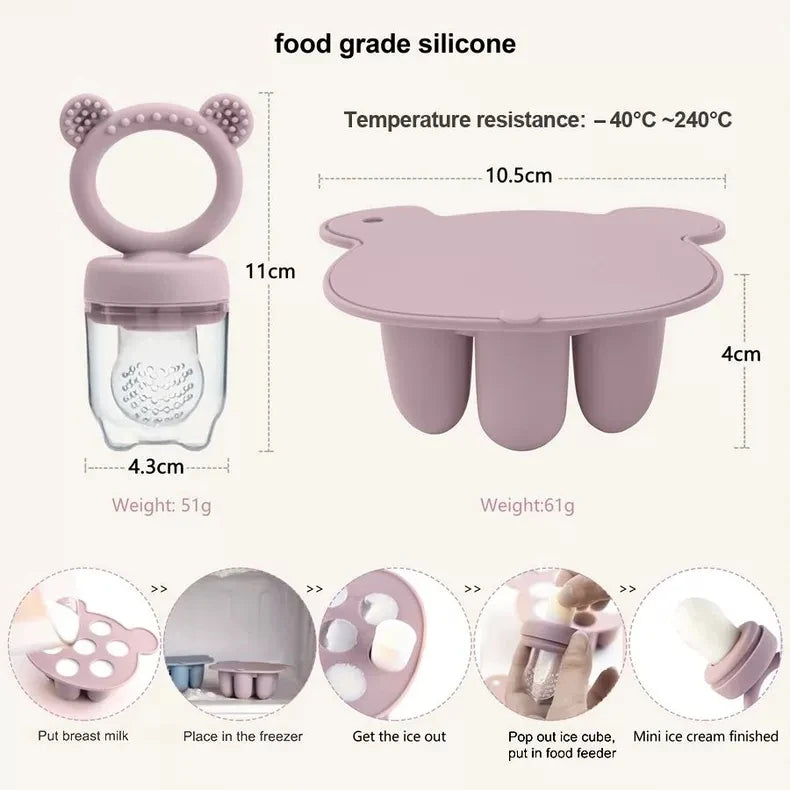 Ensemble tétine, mordeur, moules en silicone