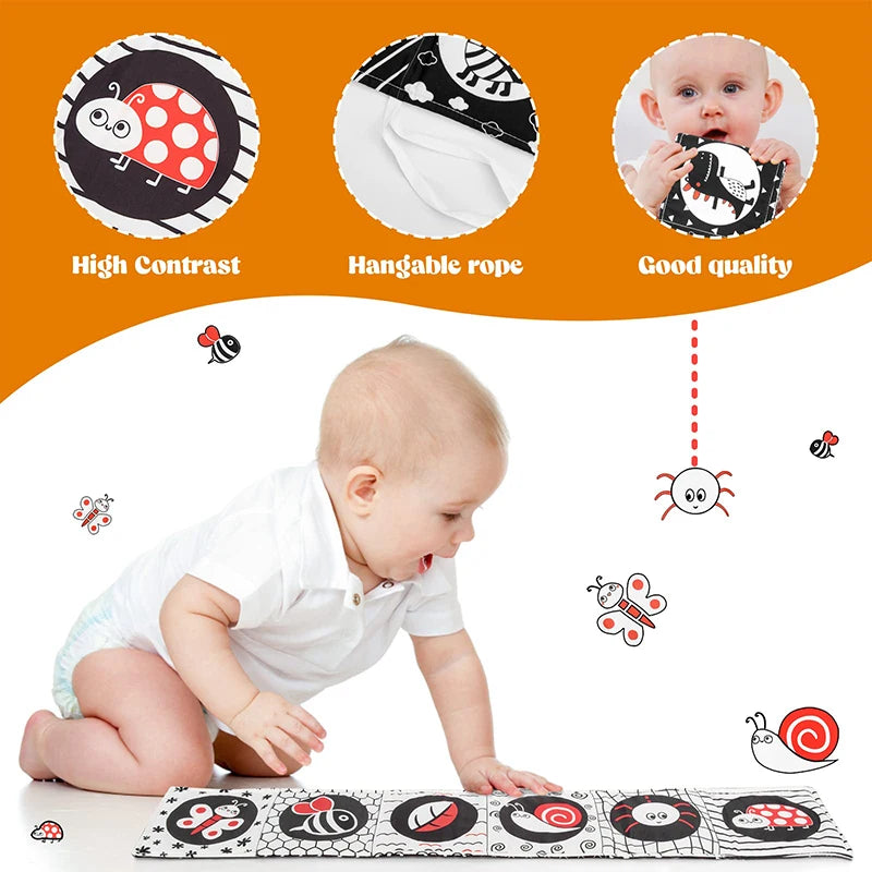 Livre en Tissu Sensoriel pour Bébé – Apprentissage, Éveil et Sécurité