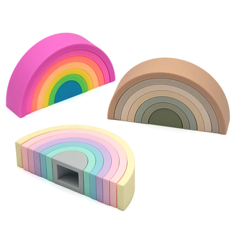 Ensemble de Blocs de Construction en Silicone pour Bébé