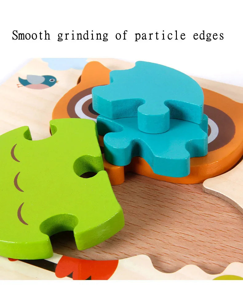 Puzzle en Bois 3D pour Enfants – Apprentissage Ludique et Cognition Précoce !