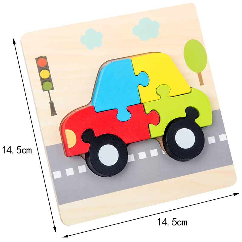 Puzzle en Bois 3D pour Enfants – Apprentissage Ludique et Cognition Précoce !