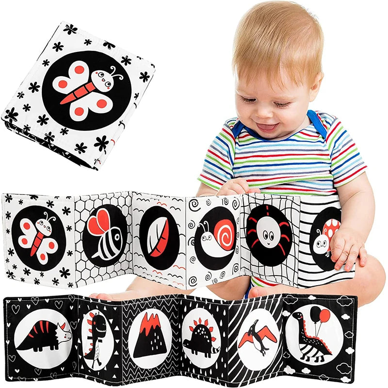 Livre en Tissu Sensoriel pour Bébé – Apprentissage, Éveil et Sécurité