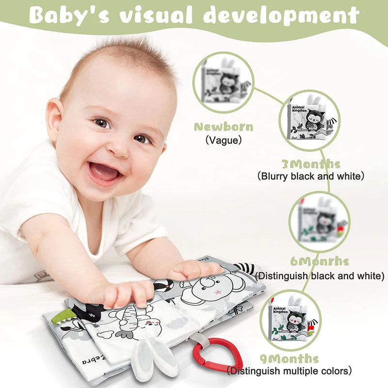 Livre en Tissu Sensoriel pour Bébé – Apprentissage, Éveil et Sécurité