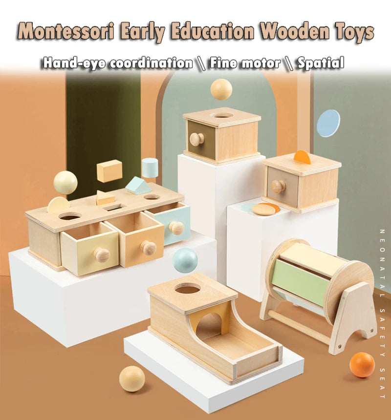 Jeu Montessori – Boîte à Balles en Bois