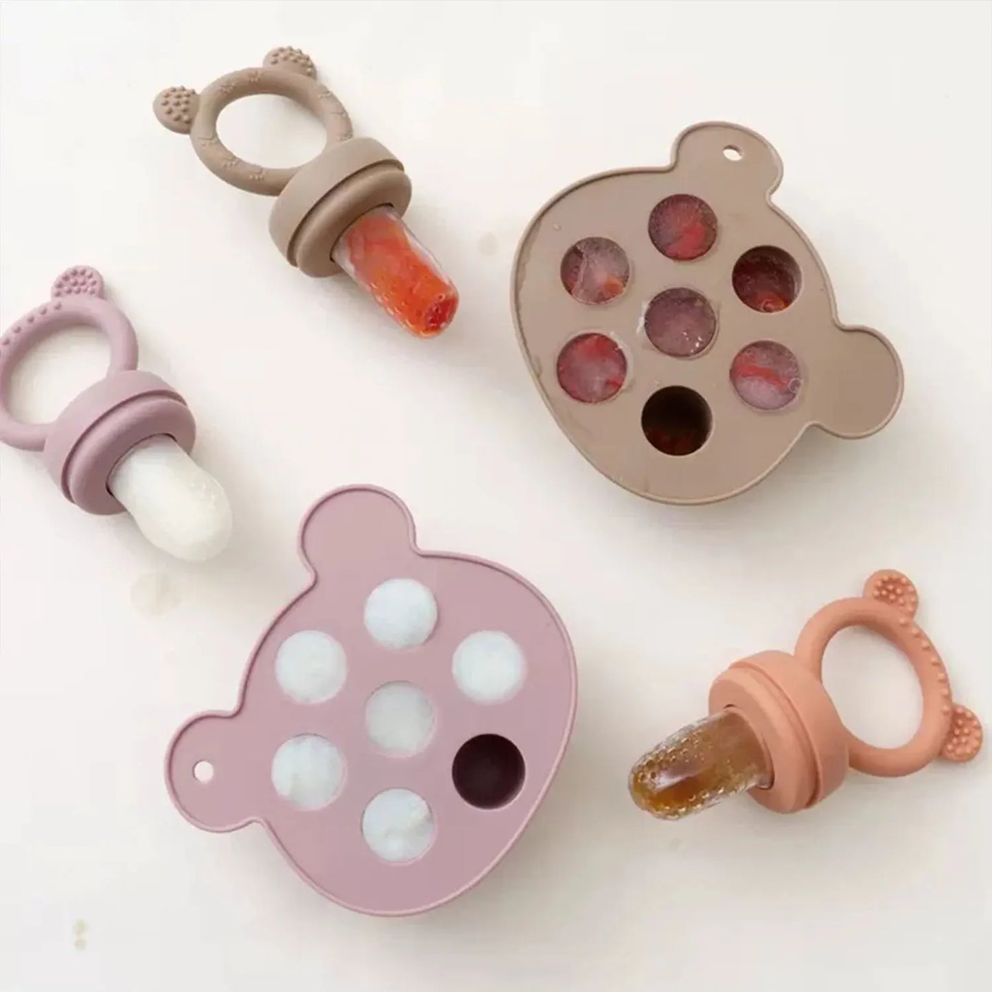 Ensemble tétine, mordeur, moules en silicone