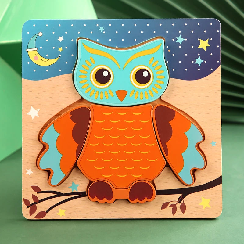 Puzzle en Bois 3D pour Enfants – Apprentissage Ludique et Cognition Précoce !
