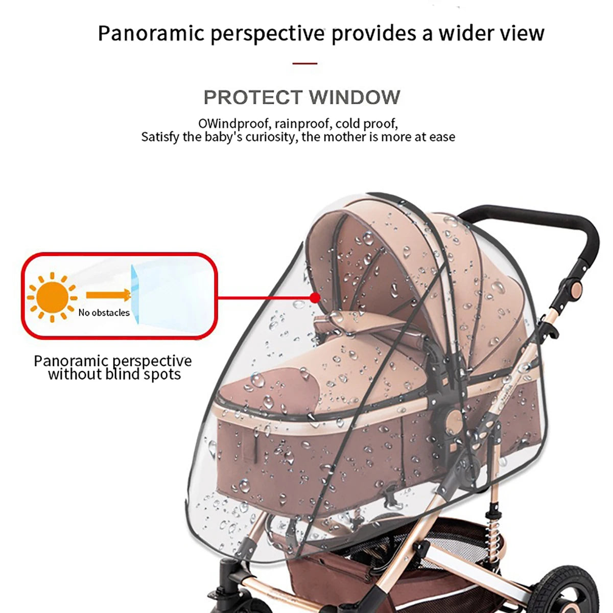 Housse de Pluie Universelle pour Poussette – Protection Complète par Tous les Temps