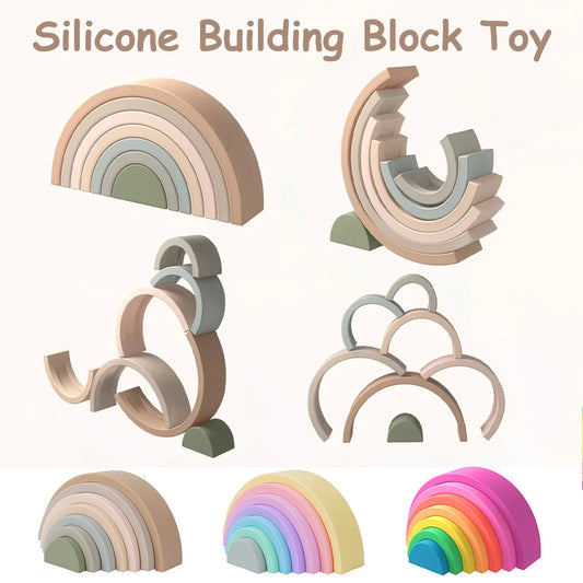 Ensemble de Blocs de Construction en Silicone pour Bébé